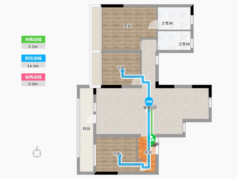 吉林省-吉林市-中海铂悦公馆-99.40-户型库-动静线