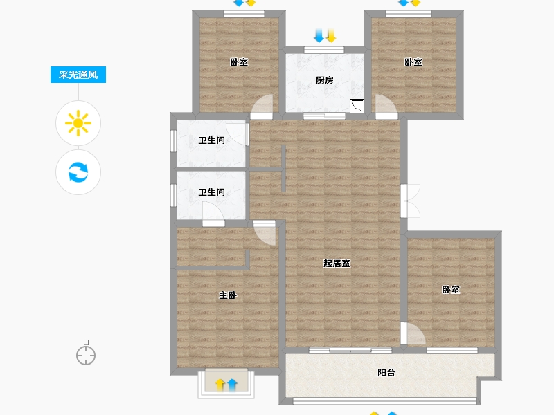 河南省-许昌市-万丰・铂金悦府-113.27-户型库-采光通风