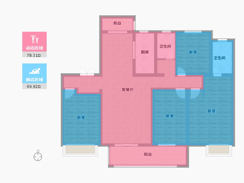 河南省-平顶山市-舞钢建业・通和府-132.08-户型库-动静分区