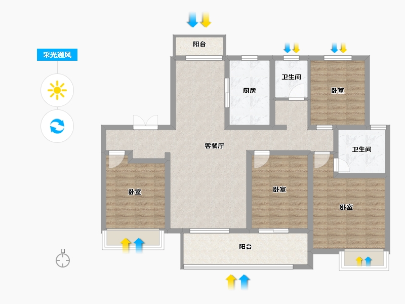 河南省-平顶山市-舞钢建业・通和府-112.53-户型库-采光通风