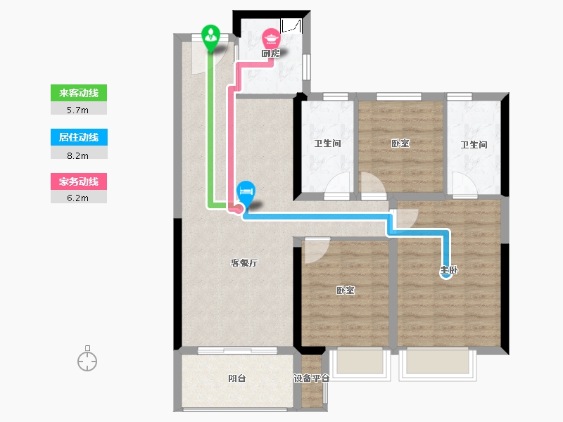 河南省-许昌市-融创・观河宸院-87.59-户型库-动静线