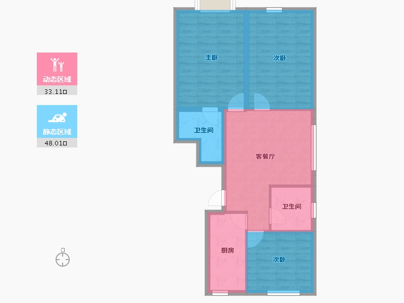 山东省-潍坊市-恒信理想小镇-72.63-户型库-动静分区