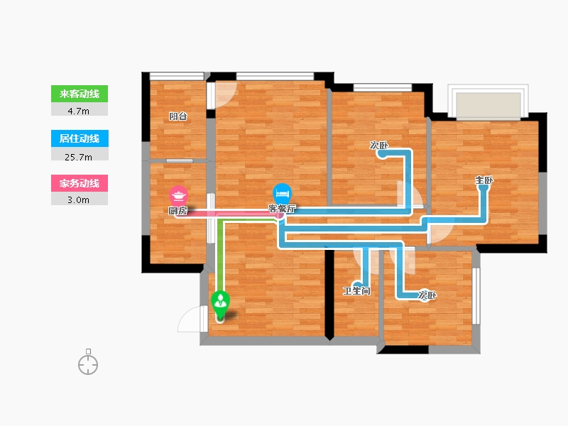 四川省-泸州市-鸿通翡翠滨江-71.96-户型库-动静线