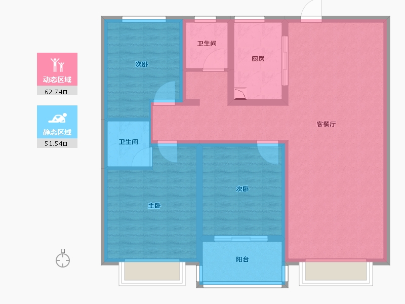 山东省-聊城市-学府新城-102.36-户型库-动静分区