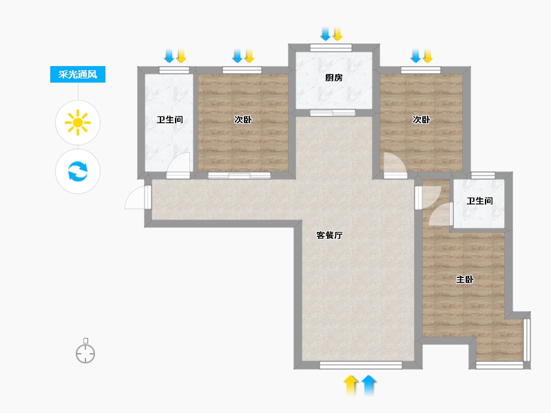 甘肃省-白银市-金地华府-81.34-户型库-采光通风