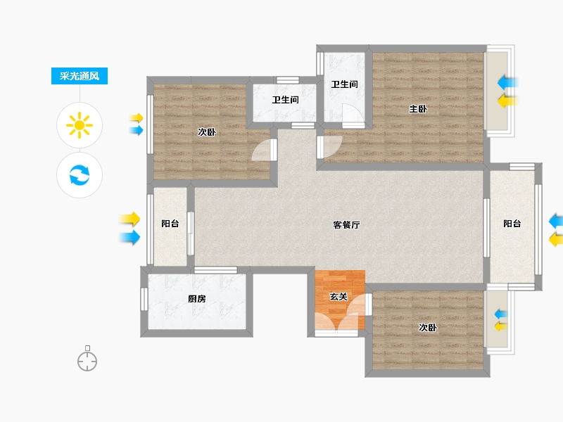 河南省-安阳市-建业-105.33-户型库-采光通风