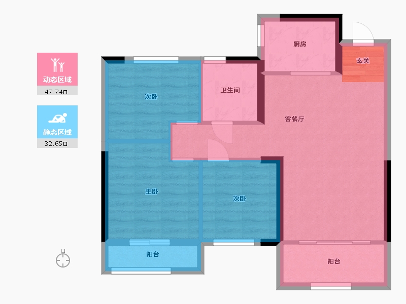 辽宁省-大连市-力标城市首府-72.00-户型库-动静分区