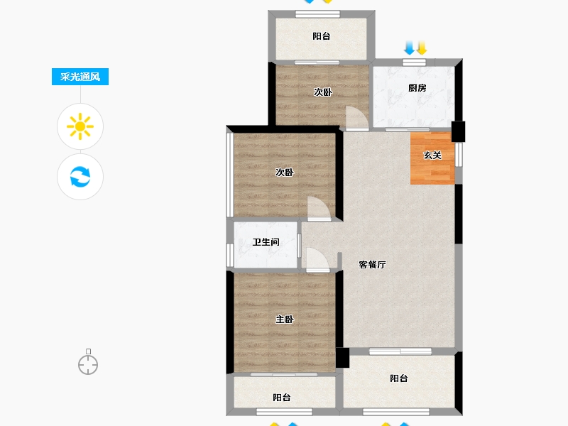 辽宁省-大连市-力标城市首府-76.01-户型库-采光通风