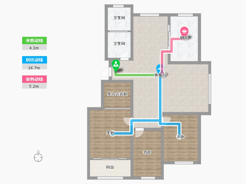 山东省-滨州市-恒基山庄-125.00-户型库-动静线