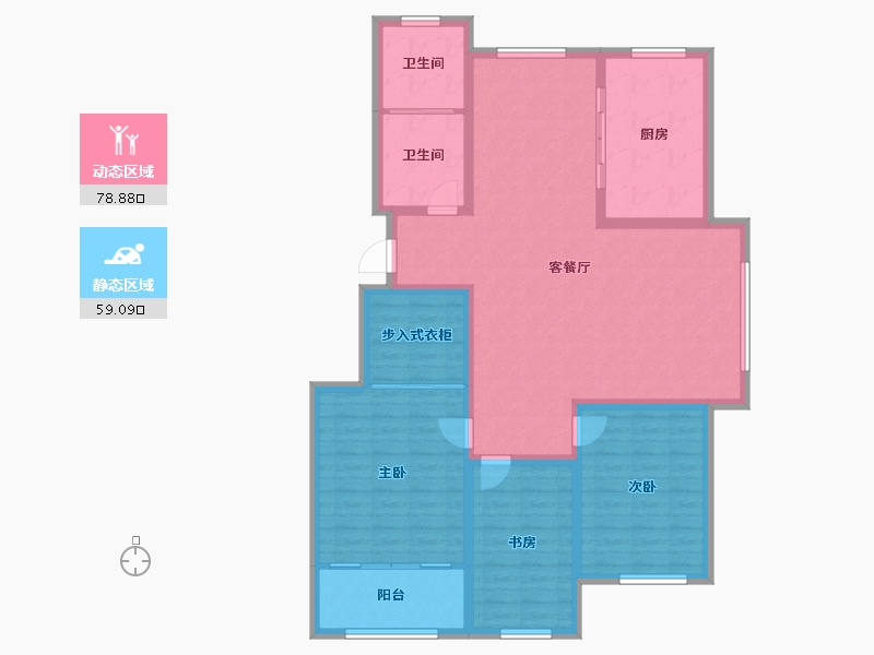 山东省-滨州市-恒基山庄-125.00-户型库-动静分区