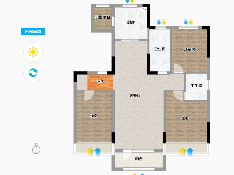 辽宁省-锦州市-碧桂园-98.18-户型库-采光通风