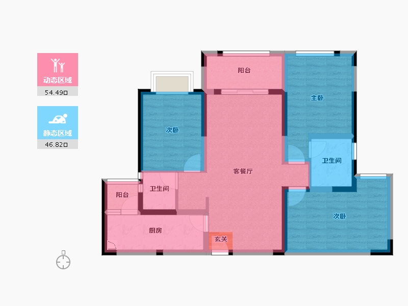 四川省-成都市-新景�Z歆府-89.46-户型库-动静分区