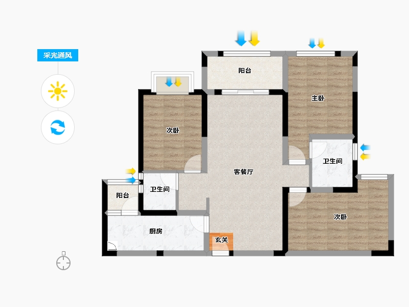 四川省-成都市-新景�Z歆府-89.46-户型库-采光通风