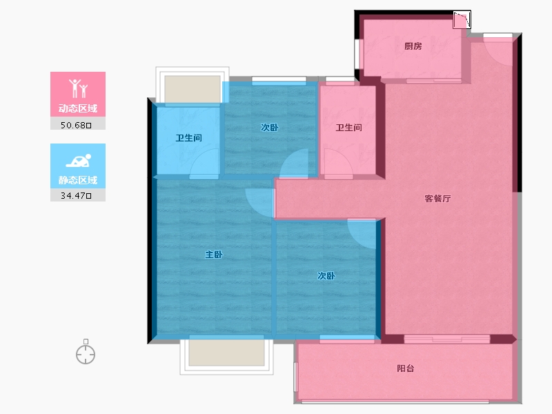 福建省-泉州市-中南漫悦湾-77.04-户型库-动静分区