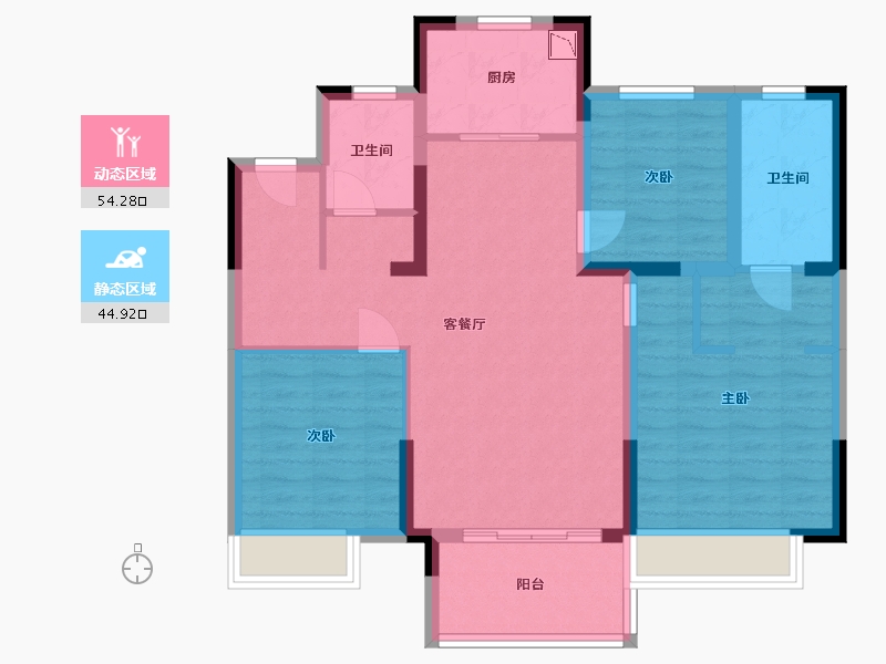 江苏省-连云港市-同栎・东庐-88.00-户型库-动静分区