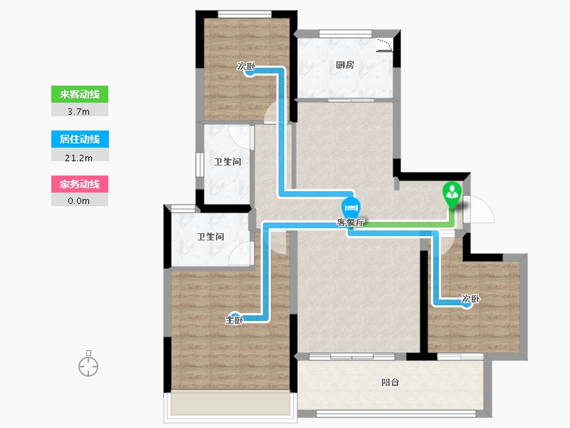 江苏省-徐州市-中海・铂悦府-97.75-户型库-动静线