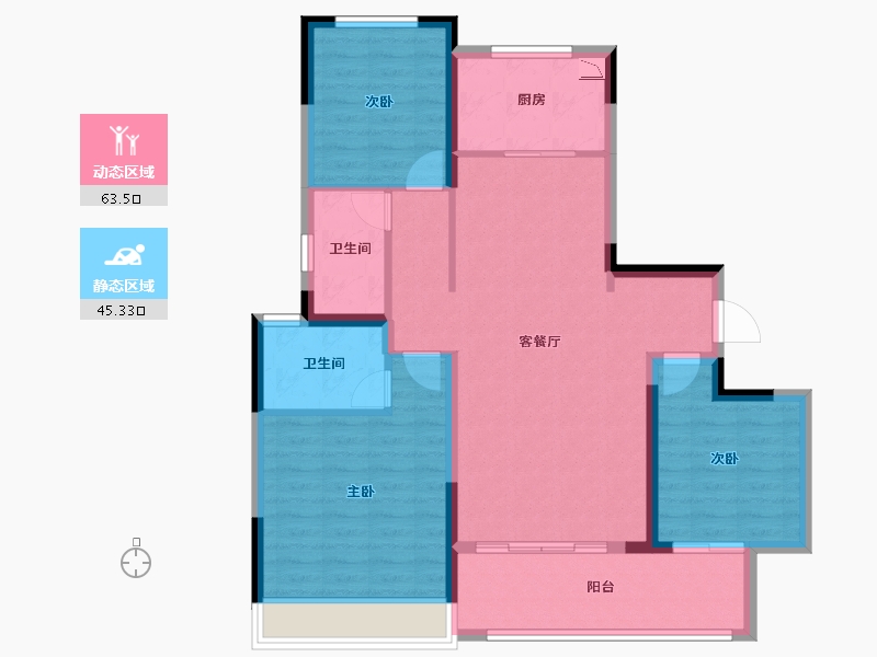 江苏省-徐州市-中海・铂悦府-97.75-户型库-动静分区