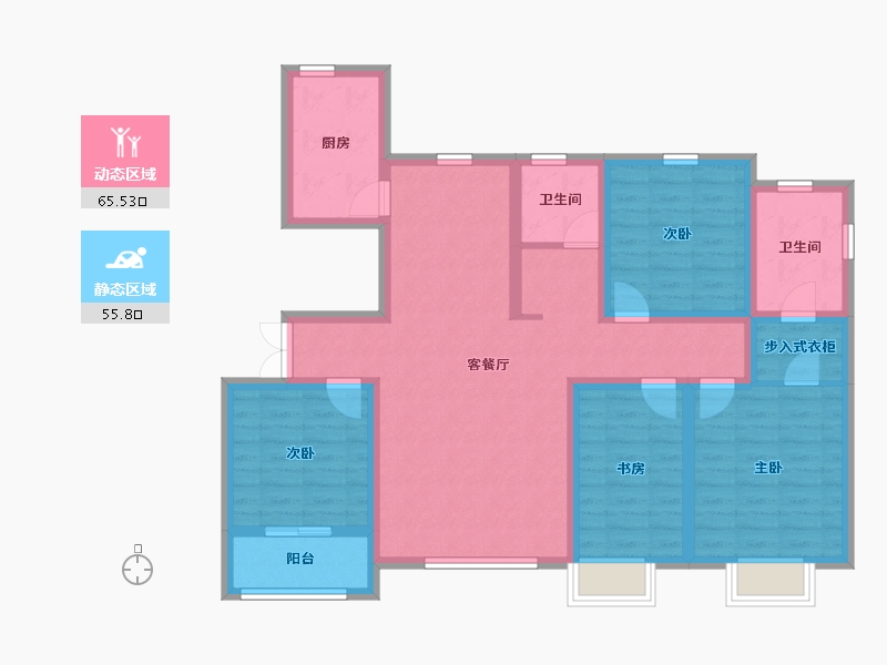 山东省-东营市-悦辰国际-107.03-户型库-动静分区