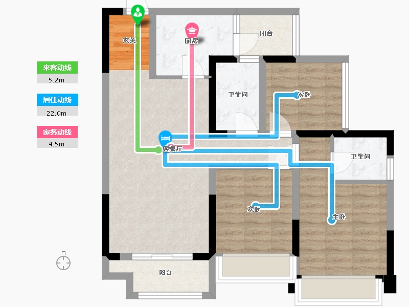 四川省-成都市-高登瑞华天地-76.73-户型库-动静线