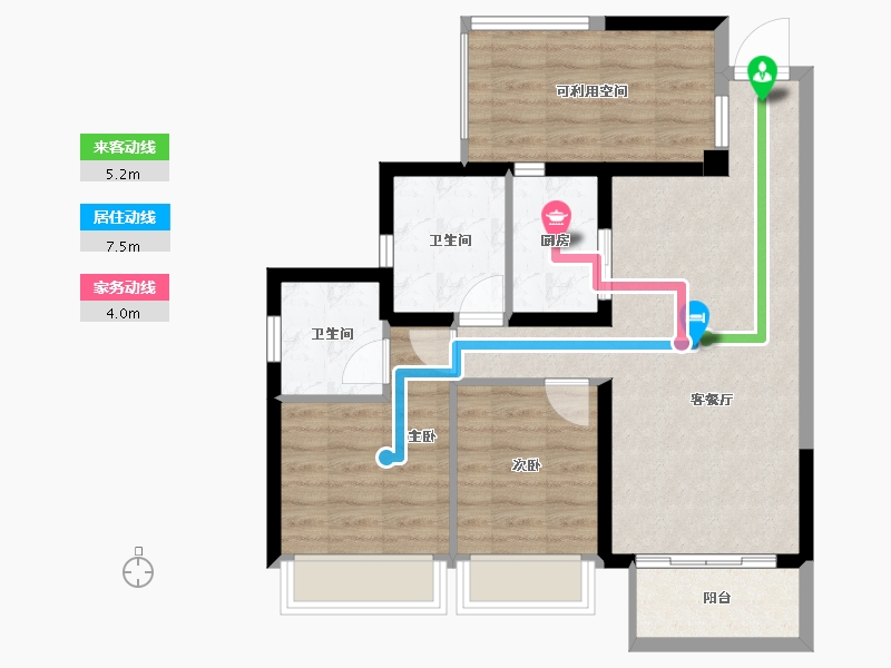 广东省-湛江市-广粤锦泰・君华海岸-72.92-户型库-动静线