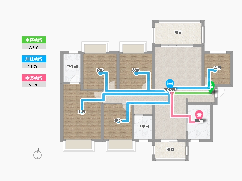 广西壮族自治区-南宁市-华润万象华府-112.52-户型库-动静线