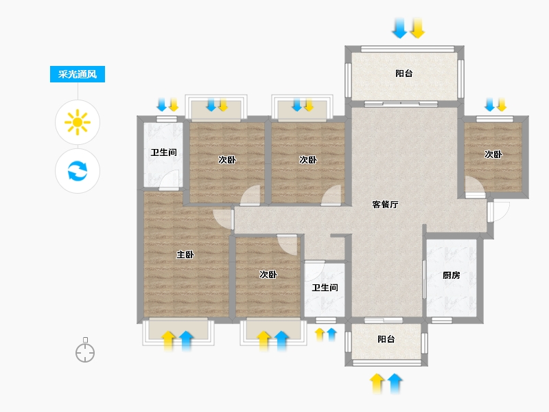 广西壮族自治区-南宁市-华润万象华府-112.52-户型库-采光通风