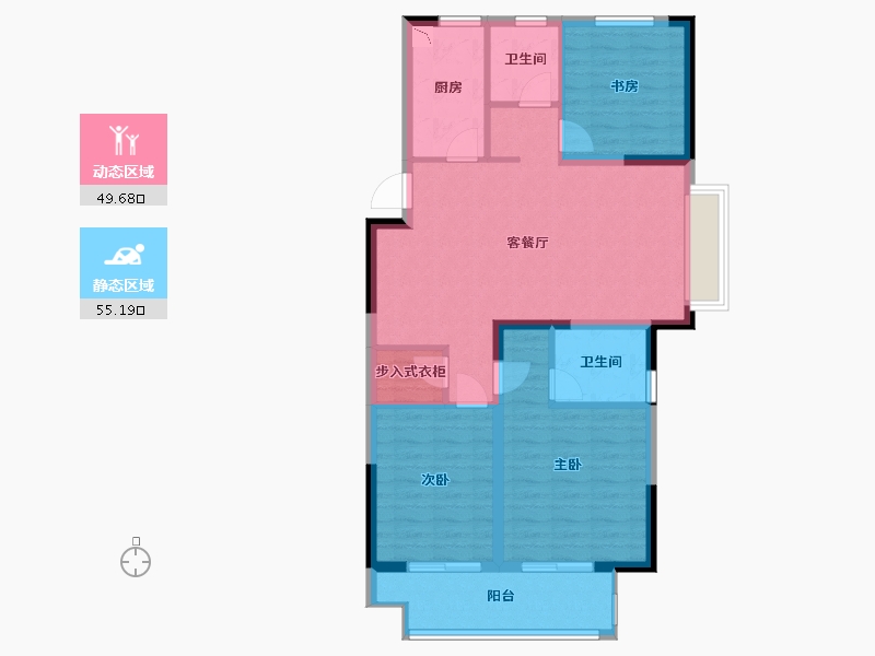 江苏省-徐州市-绿地国际博览城-94.25-户型库-动静分区