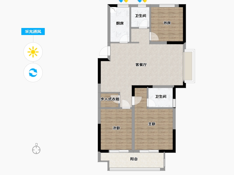 江苏省-徐州市-绿地国际博览城-94.25-户型库-采光通风