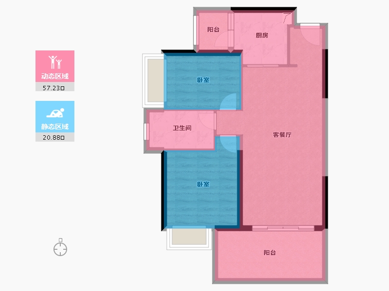 广东省-湛江市-奥园・16海里-69.98-户型库-动静分区