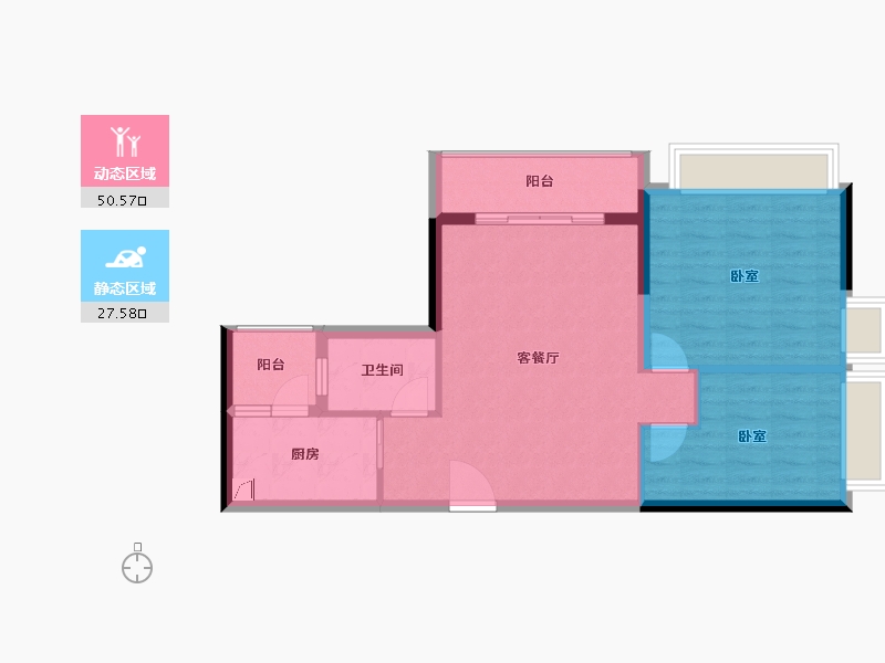 广东省-湛江市-奥园・16海里-70.56-户型库-动静分区