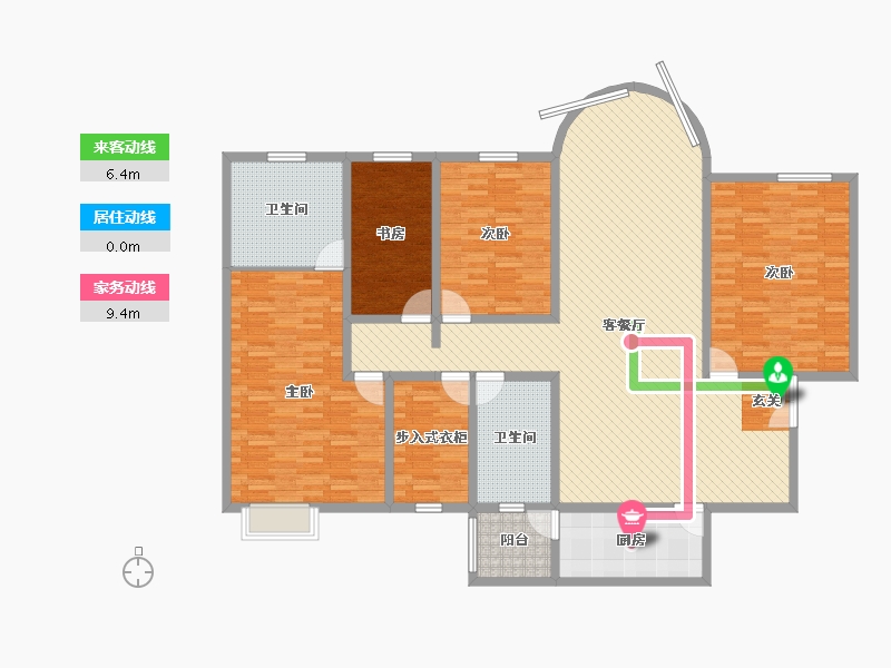 陕西省-西安市-东旭小区-185.46-户型库-动静线