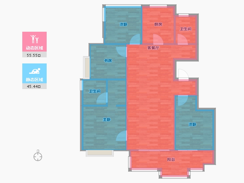 安徽省-合肥市-华润万橡府-92.41-户型库-动静分区