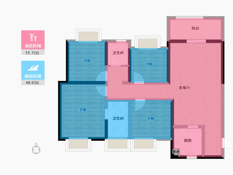 云南省-玉溪市-紫郡-91.44-户型库-动静分区