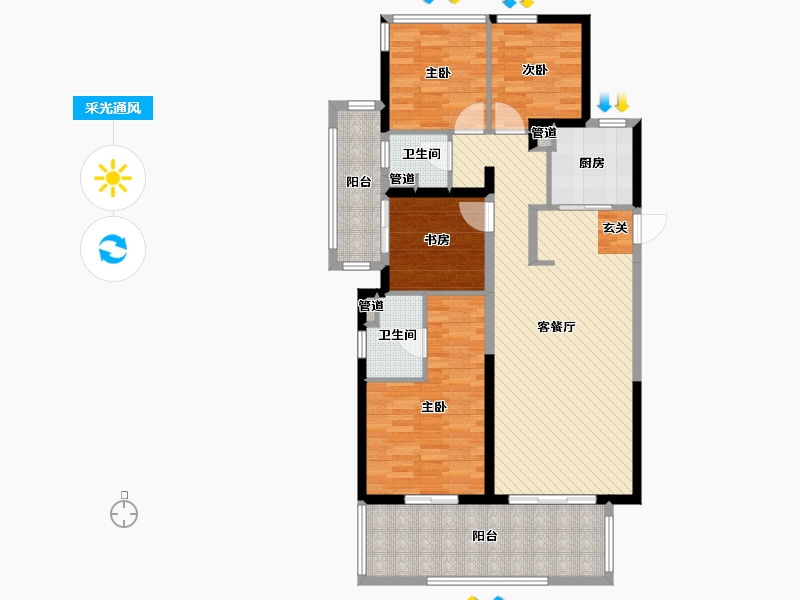 广西壮族自治区-南宁市-万科金域中央-108.98-户型库-采光通风