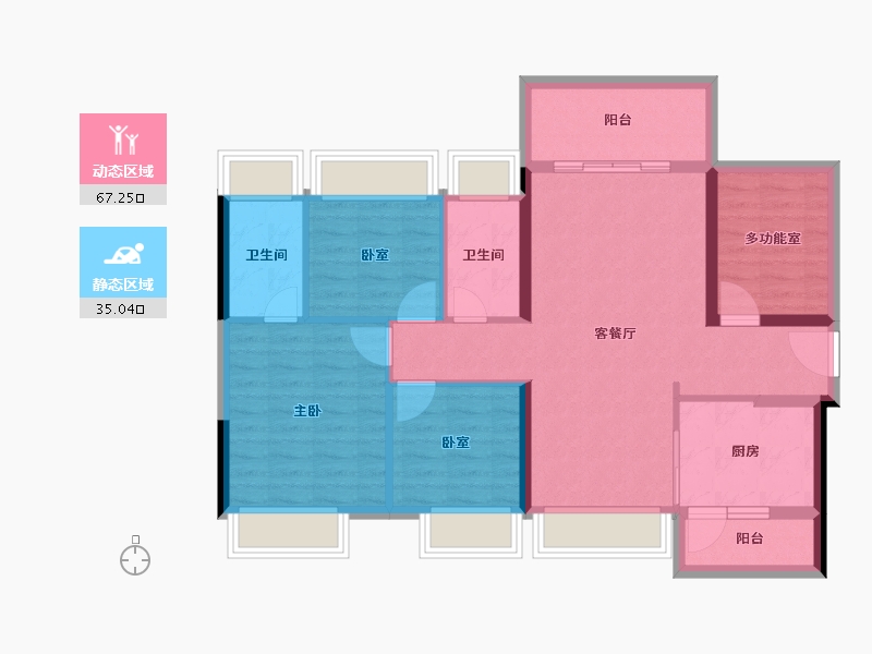 广东省-湛江市-卓越・御湖湾-91.49-户型库-动静分区