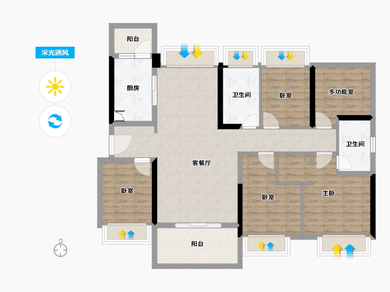 广东省-湛江市-卓越・御湖湾-109.95-户型库-采光通风