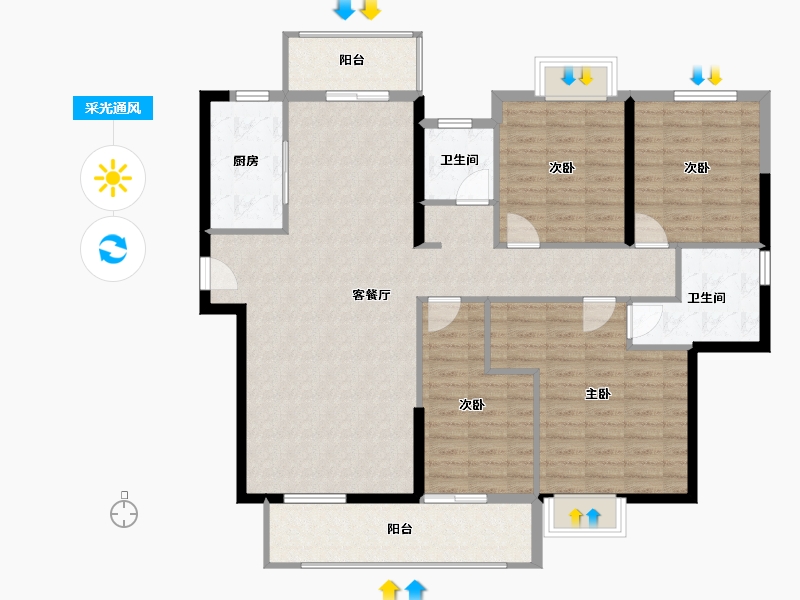 福建省-泉州市-浔兴华林春天-129.00-户型库-采光通风