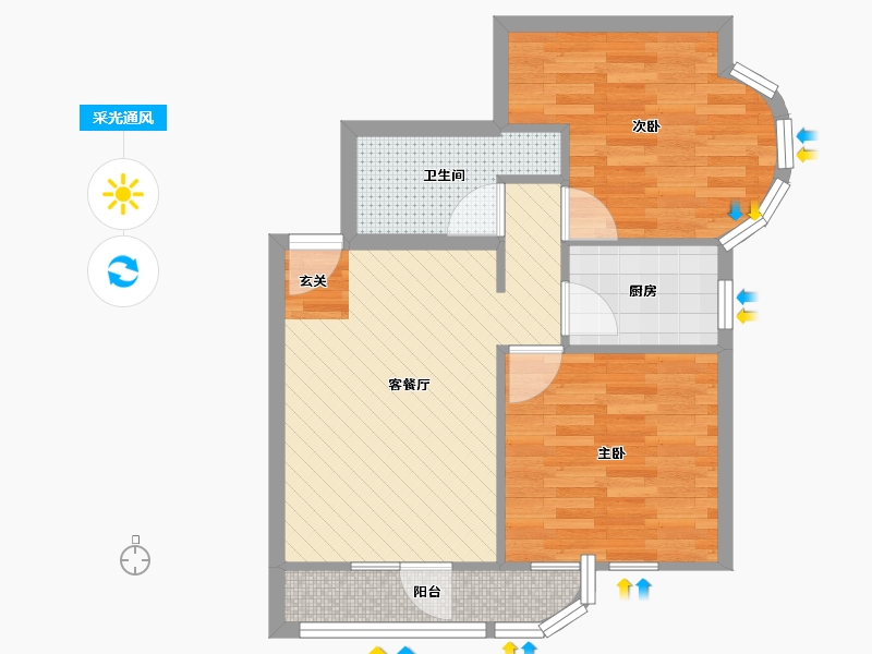 辽宁省-大连市-海富经典-55.14-户型库-采光通风