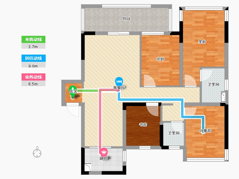 广西壮族自治区-南宁市-万科公园里-97.95-户型库-动静线