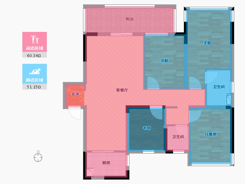 广西壮族自治区-南宁市-万科公园里-97.95-户型库-动静分区