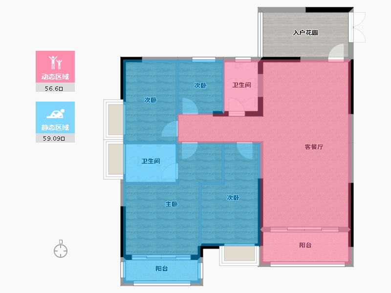 贵州省-黔西南布依族苗族自治州-荷塘郡园-115.16-户型库-动静分区