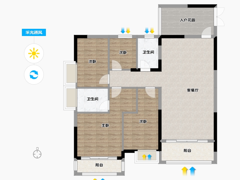 贵州省-黔西南布依族苗族自治州-荷塘郡园-115.16-户型库-采光通风