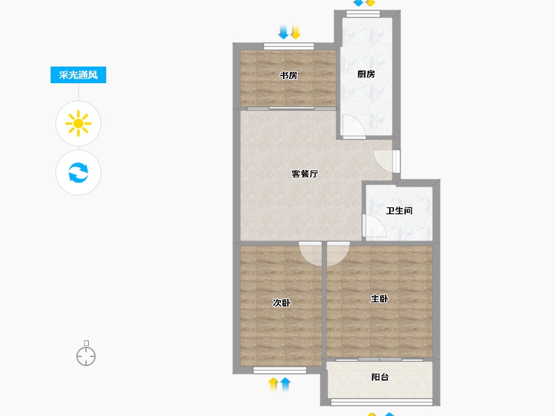 山东省-青岛市-浮山后-67.97-户型库-采光通风