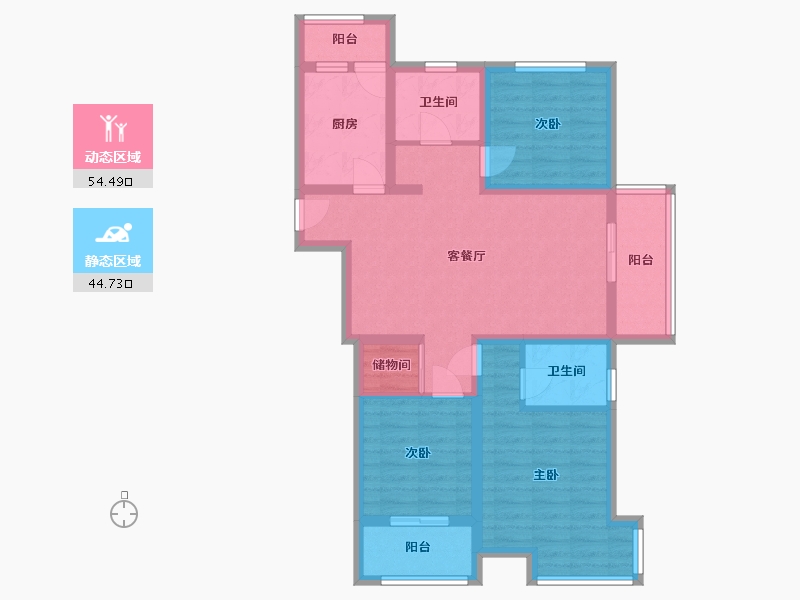 安徽省-宣城市-世家花园-86.93-户型库-动静分区