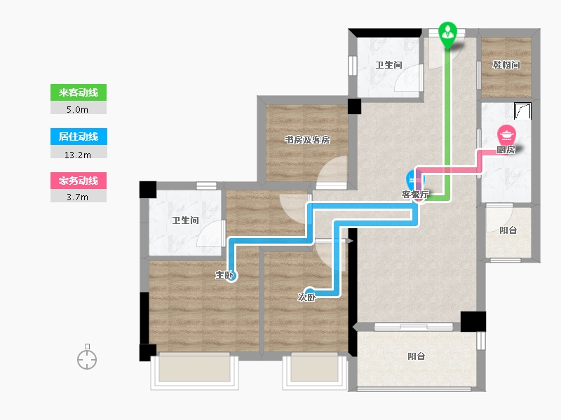 广东省-湛江市-广雅・金榜华庭-73.62-户型库-动静线