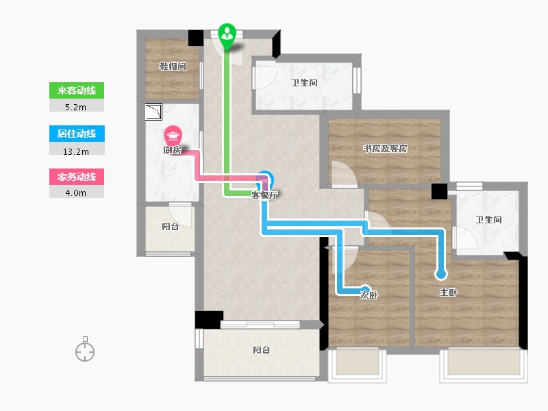 广东省-湛江市-广雅・金榜华庭-76.66-户型库-动静线