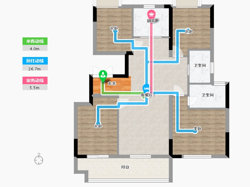 安徽省-蚌埠市-珍宝岛雍景院-100.60-户型库-动静线