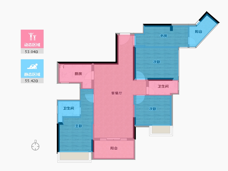 广东省-湛江市-广雅・金榜华庭-97.37-户型库-动静分区