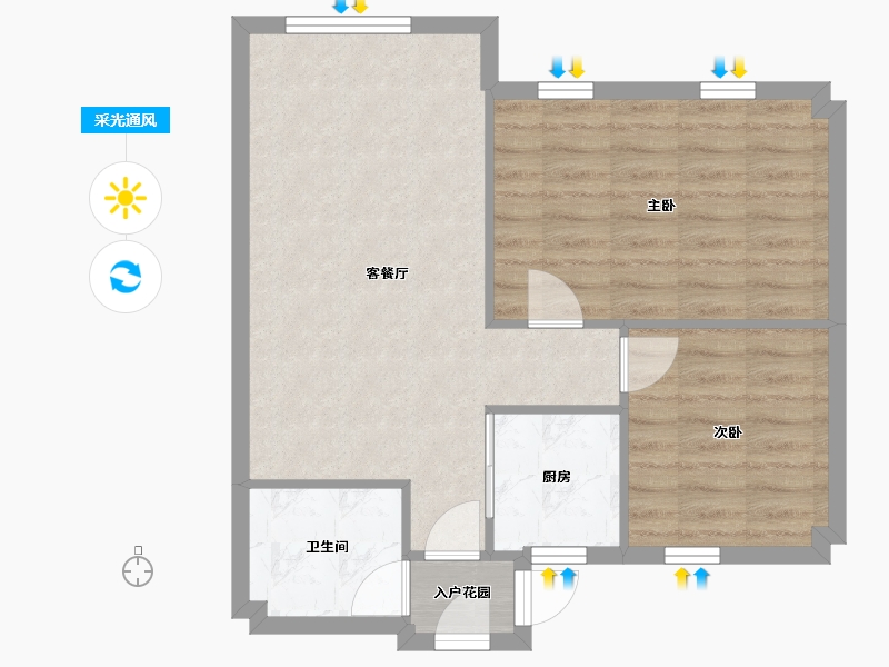 广东省-广州市-杏园小区-58.78-户型库-采光通风