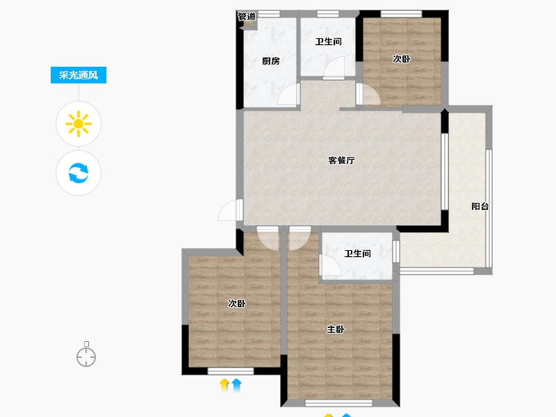 安徽省-淮南市-晟地绿园-98.01-户型库-采光通风